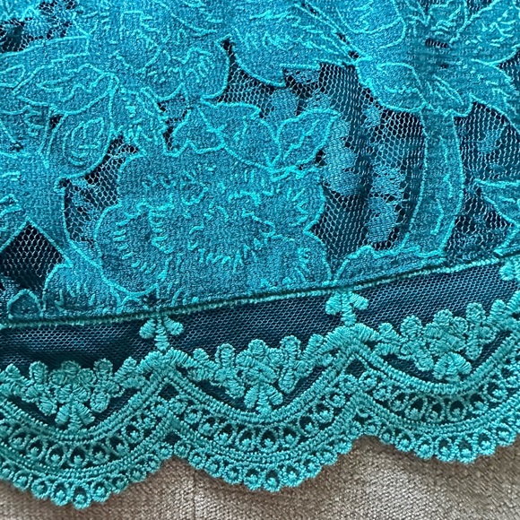 Anthropologie Paris Turquoise Lace Meadows Blouse by HD (size 0) - Picture 9 of 14